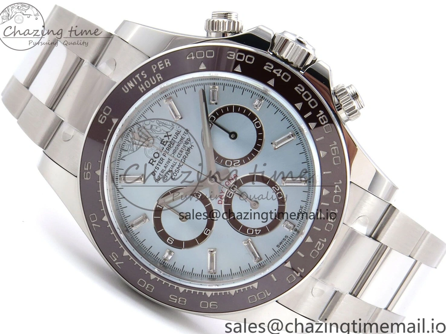 0110 UrbanStyle Daytona 116506 AR+SF 1:1 Best Edition Ice Blue Brown Dial Crystal Markers on SS Bracelet SH 1009